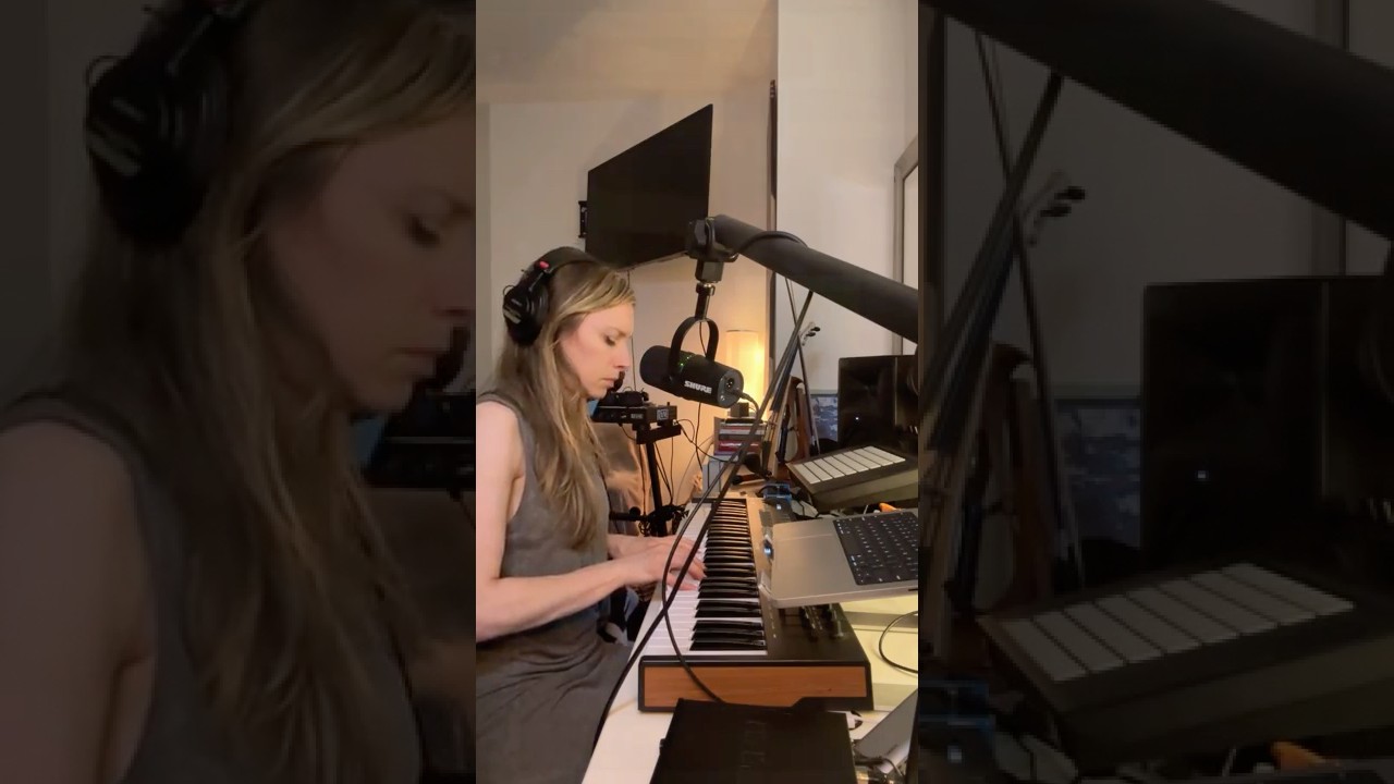 Julie Schatz at the keyboard, recording the Spitfire Audio house-track Short